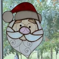Stained Glass Santa Claus Suncatcher