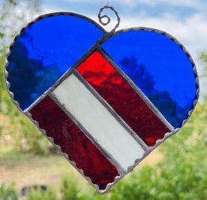 red white blue heart