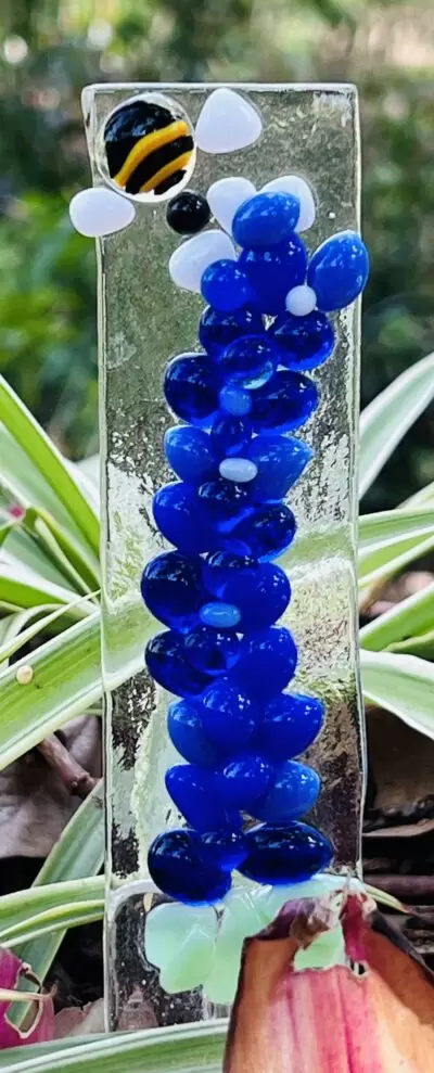 Blue Bonnet Plant Stake with Bee