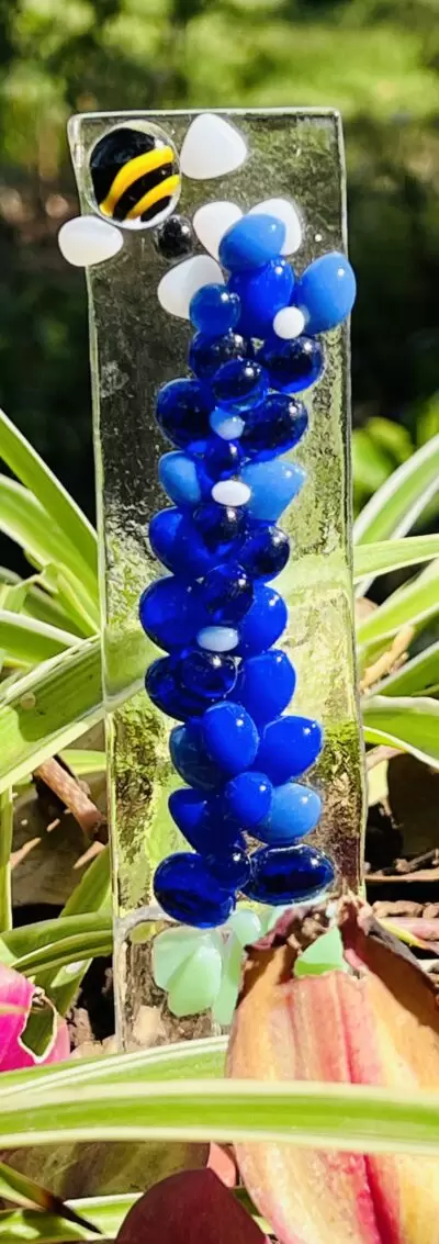Blue Bonnet Plant Stake with Bee - Image 2